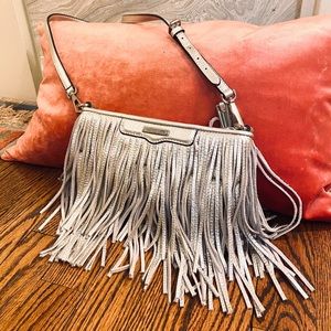 Silver Fringe Crossbody Bag